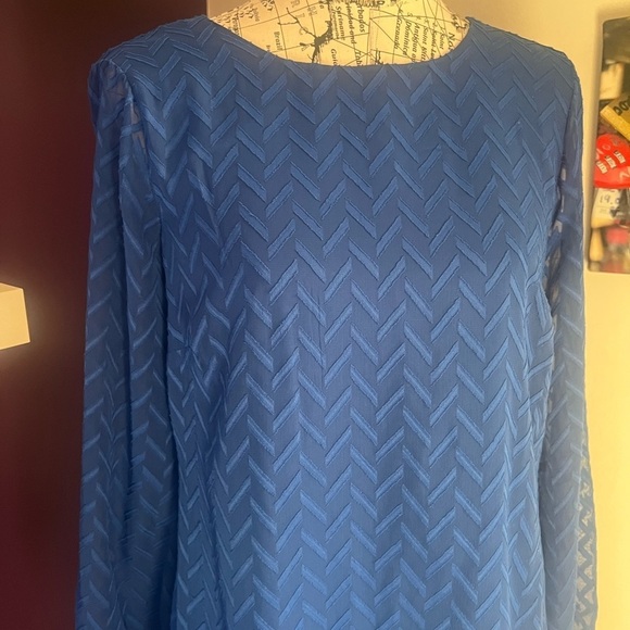 BCBGMaxazria Blue Long Sleeve Dress NWT - Picture 3 of 12